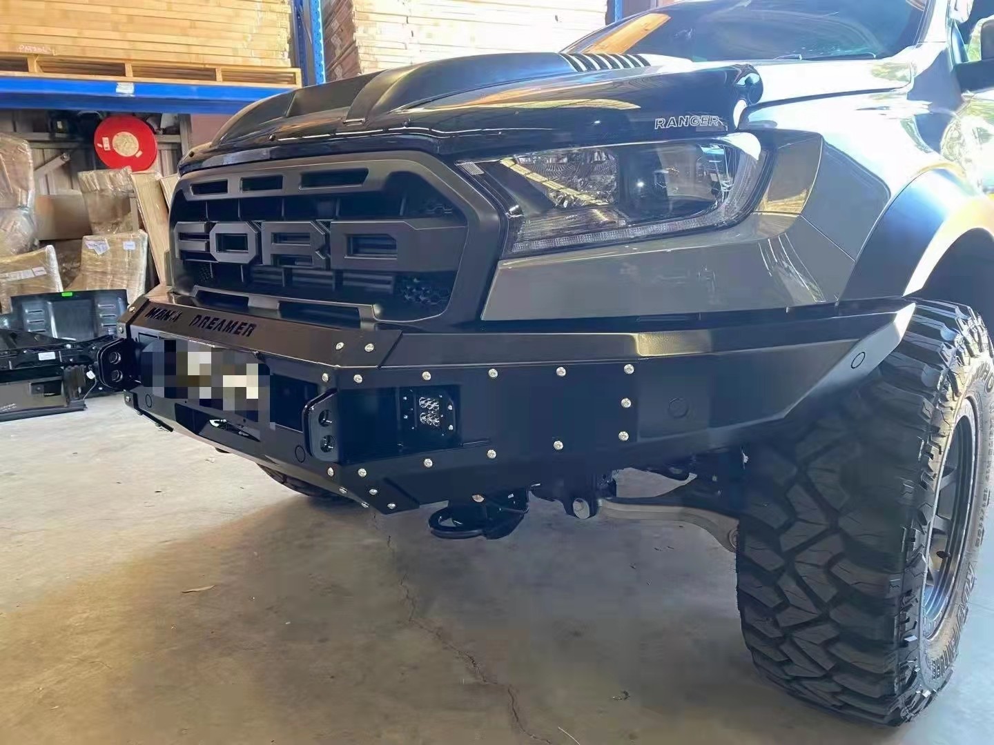 Black Q235 Ranger Raptor FORD Bull Bar 4x4 Steel Bumpers