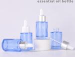 Clear Frosted Dropper Bottles 30ml Face Serum Blue Bottle Thick Bottom