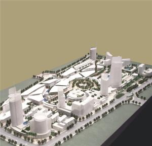 Wholesale Large Scale City Building Models , White Color City Planning Models 3 * 4M from china suppliers