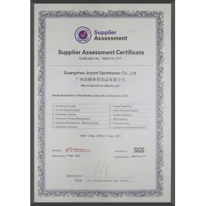 Guangzhou Joyord Sportswear Co., Ltd Certifications