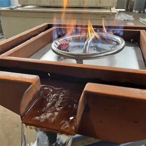 Wholesale Outdoor Pool Corten Steel Gas Fire Pit Bowl With Water Feature from china suppliers
