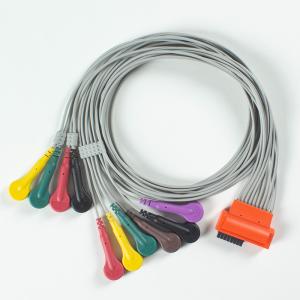 Wholesale Compatible Cardioline Touch ECG 10Lead ECG Cable IEC Snap with Grey and Orange TPU from china suppliers