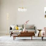 Gold minimalist LED floor lamp living room vertical wrought iron lights multi