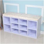 Melamine MDF Wooden Grid 100cm Width Entryway Shoe Bench