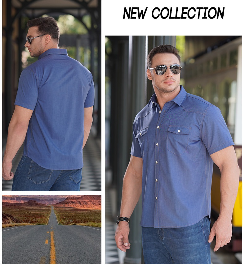 2022 Fashion Summer Short Sleeves Men's Shirts Plus Size with Nonwoven Weaving Method