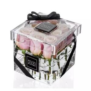 Wholesale Factory Price Clear Acrylic Box OEM/ODM Transparent Preserved Rose Acrylic Box With Drawer rose gift from china suppliers