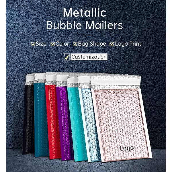 Antiwear Metallic Poly Bubble Mailer Bag Nontoxic Lightweight