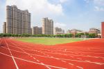 Red Synthetic Rubber Jogging Track All Weather Athletic Track Flooring
