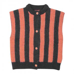 Wholesale Kids Wool Cotton Blend Striped Chunky Knitted Sweater Vest Button Down Cardigans Hand Knit Waistcoat from china suppliers