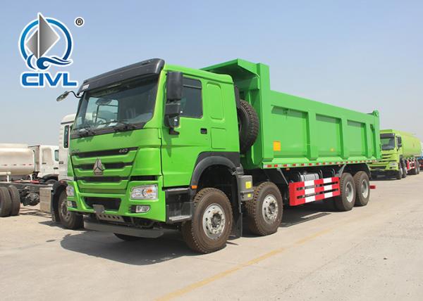 Quality new A7 Heavy Duty Dump Truck 8x4 420hp Euro II Engine Green Color for sale