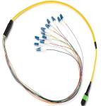 MTP To LC MPO Patch Cable , Dia 0.9mm PVC MPO Fiber Optic Cable 12 Core