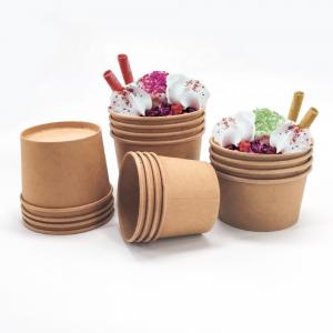 China Custom Printing Paper Ice Cream Dessert Cup With Lid on sale