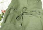 Green Garden Kitchen Cooking Apron For Men Women With Long Waist Strap