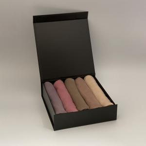China Custom Size Scarf Scarves Shawl Hijab Set Gift Box Blank Magnetic Chiffon Hijab Packaging Box on sale