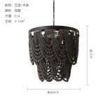 Wooden Bead Chandelier Creative American Bedroom Sample Room classical