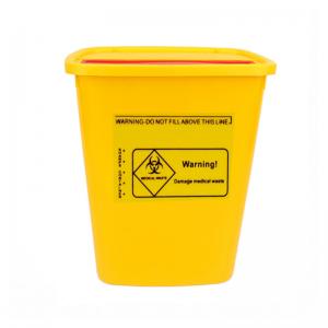 China Plastic Yellow Medical Waste Bin Needles Disposable Sharps Container on sale