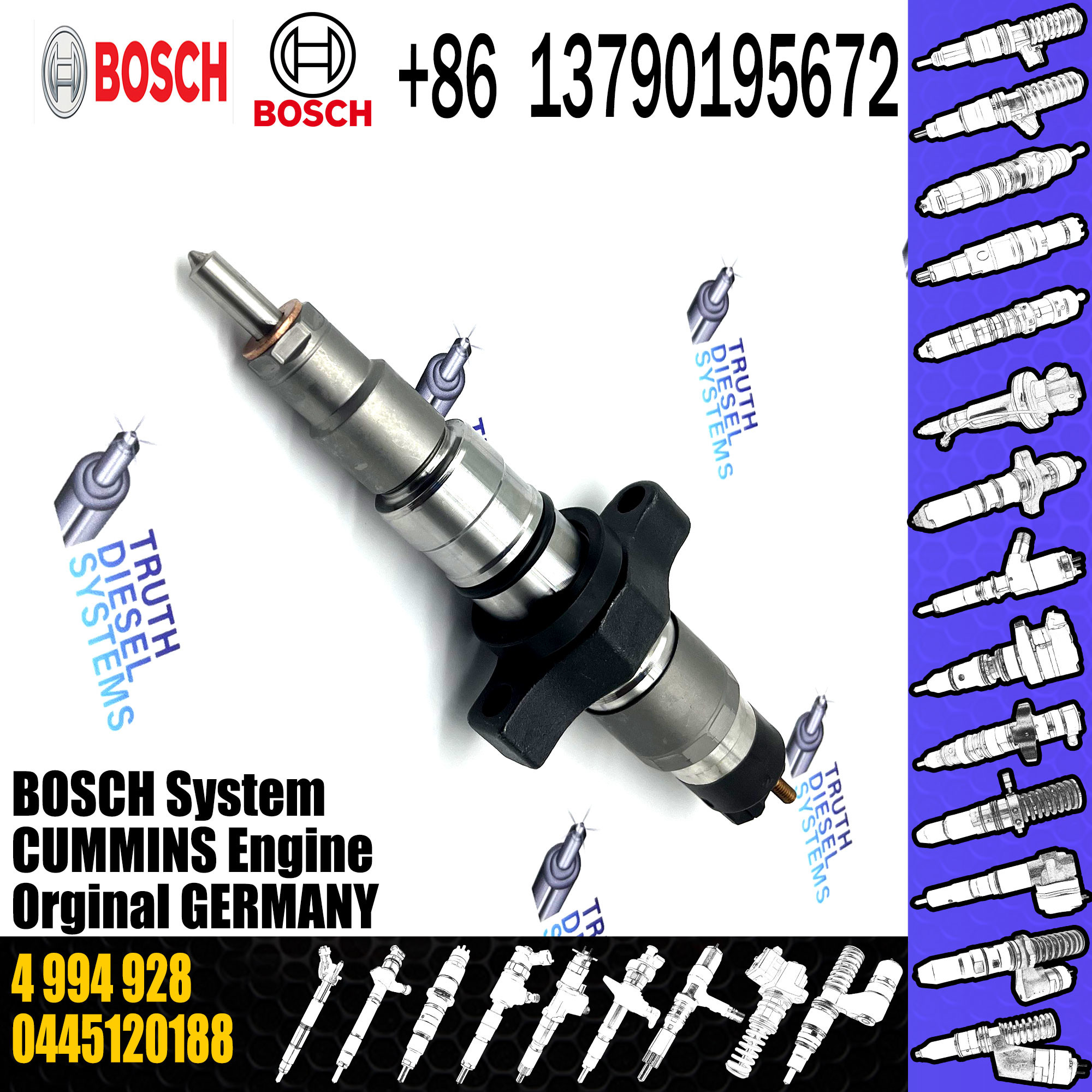High quality diesel nozzle assembly pump injector 4994928 68210512AA 0445120188