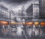 Canvas Paris Cityscape Paintings , Oil Painting Modern Abstract Art Bars
