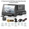 Buy cheap Wide Angle 4inch Digital Car DVR Three Lens Dash Cam Black Box Video Recorder G from wholesalers