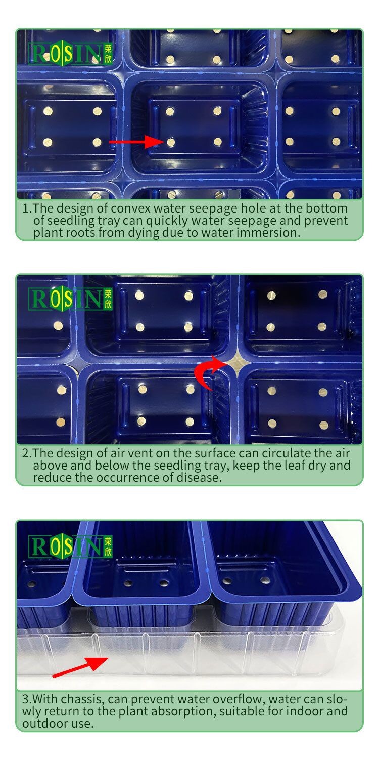 Deep Nursery Seedling Tray Microgreen Agriculture Plastic Trays 18 Cell
