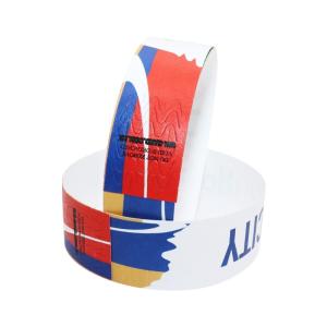 Wholesale Chinese Manufacturer Serial Numbered Tyvek Material Wristband Waterproof Full Color Printing With Your Custom Logo from china suppliers