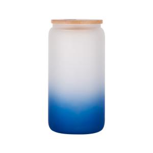 Wholesale Sublimation Glass Cans Blanks Frosted 18 OZ With Bamboo Lid And Clear Glass Straw Beer Cans Wide Mouth Jar Tumbler Cups Mugs For Iced Coffee Juice from china suppliers