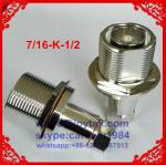 DIN 7/16 female connector clamp type for 1/2superflexible cable all brass
