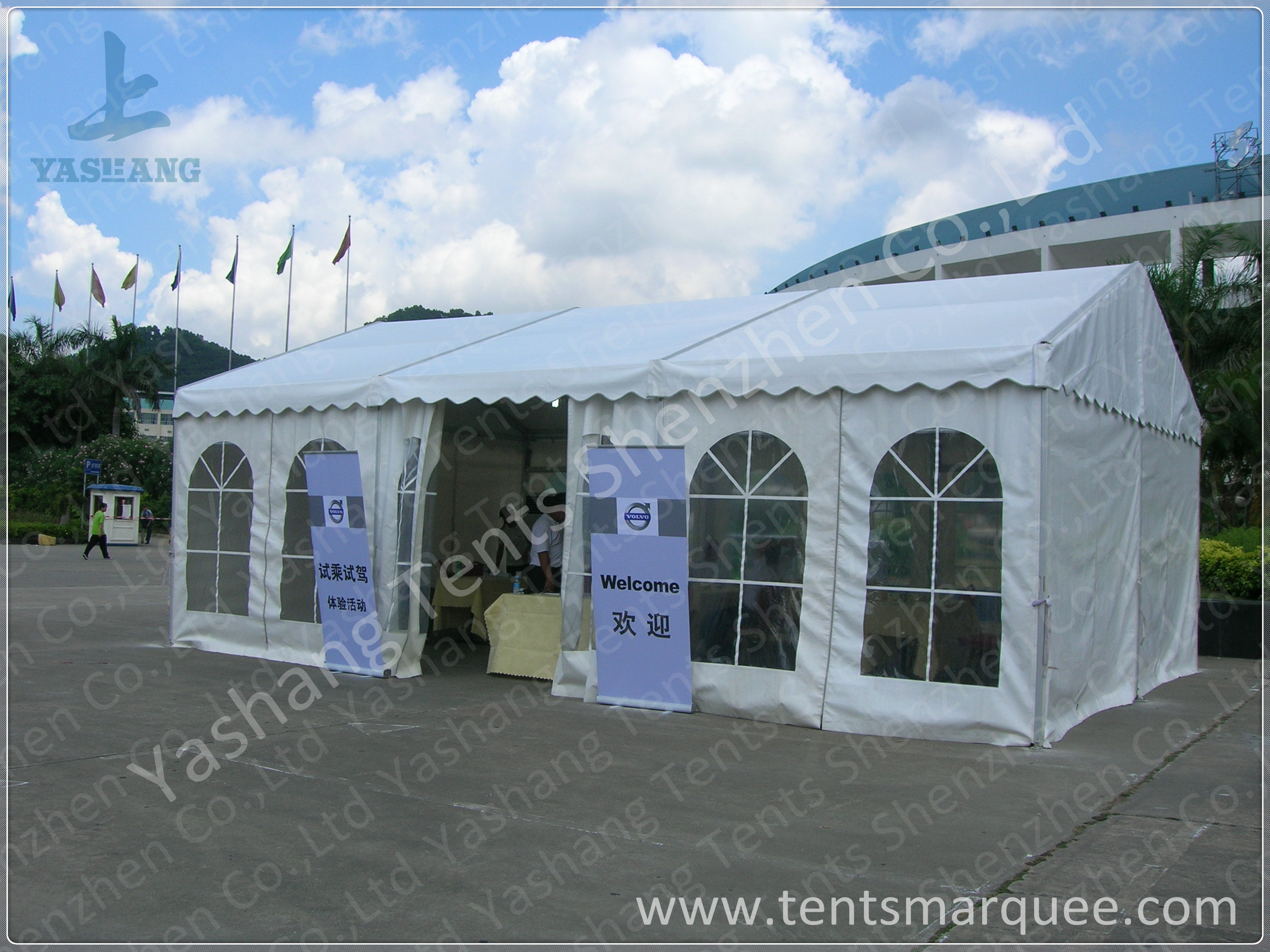 Small Out side White Fabric Aluminum Frame Event Tent for Driving Activities