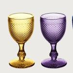 Hot Sale elegant Diamond Design Thick White Wine Glasses For Wedding Event