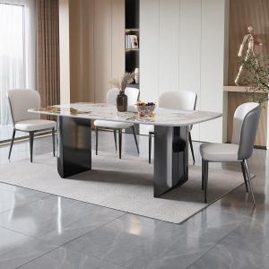 Wholesale Light Luxury Restaurant Square Marble Dining Tables Width 0.9m/1m from china suppliers