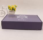 Foldable Purple Corrugated Paper Gift Packaging Box Silver Foil Stamping