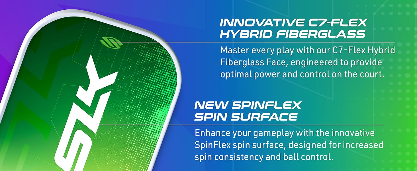 Innovative C7-Flex Hybrid Fiberglass and new spinflex spin surface for increased control