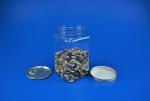 1111Ml Plastic Jars With Metal Lids Square Shape Food Grade PE Material