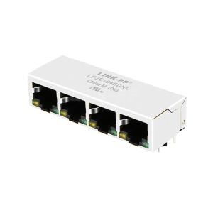 Wholesale LPJE104BDNL Tab Down Yellow/Green LED 1X4 Port RJ45 Modular Jack Without Integrated Magnetics from china suppliers