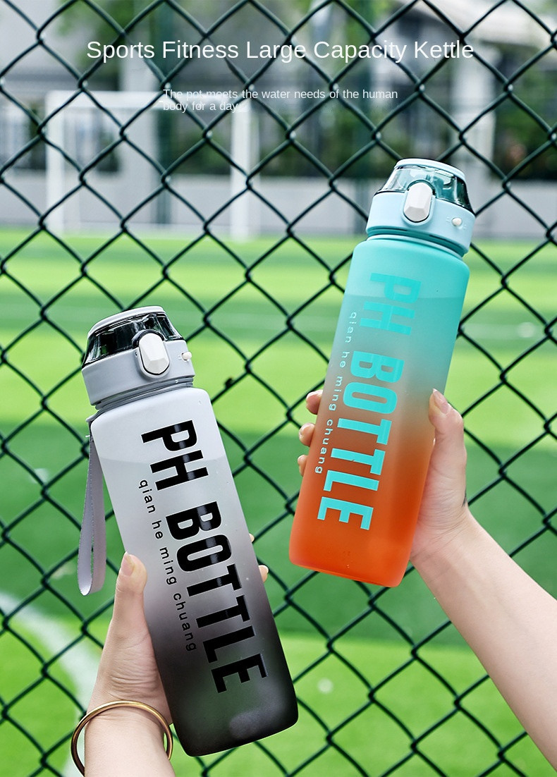 Bpa Free 1000ml 1 Litre Sipper Water Bottle With Straw For Adults Gradient Color 32 Ounce Large Capacity Many Colors Reusable Odour Free