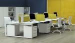 White Desk Top 4 Seat Office Workstation Size W2400mm D1200mm H750MM
