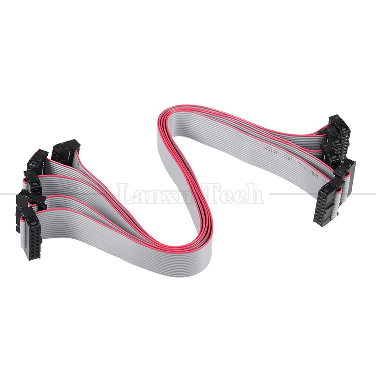 IDC 2.54mm Connector 8 10 12 14 16 18 20 30 40 50 60 PIN 1.27mm Pitch Grey Flat Ribbon Cable