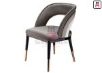 Open Back Rainbow Leather Wood Restaurant Chairs With Gold Stainless Steel Feet
