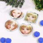 Compact Circle Cosmetic Petit Miroir Round Light Little Mirror with Plastic