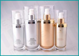 Wholesale 70 ML 130 ML Oval Shape Cosmetic Serum Bottle ，Silver / Gold Airless Cosmetic Bottles from china suppliers