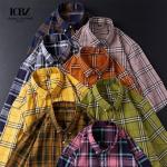 Men's 100% Cotton Plaid Button Collar Shirts Versatile Cardigan Tops for Any