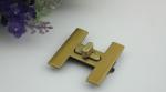 Novelty design H letters zinc alloy metal gold handbag turn locks