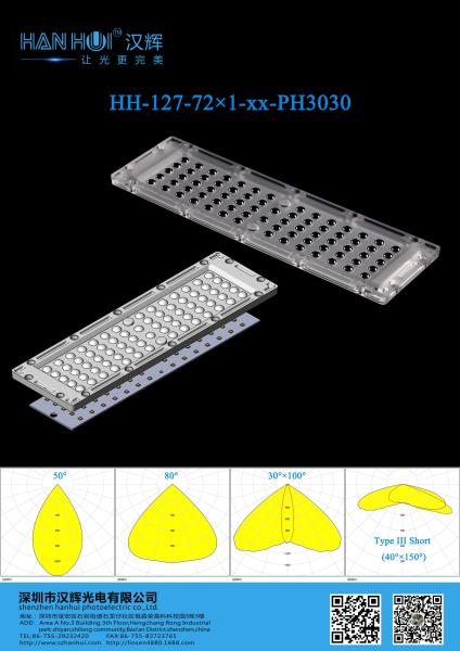 72 IN 1 3030 LED Lens 250.75×74.75MM Easy Installation Glare Reduction For