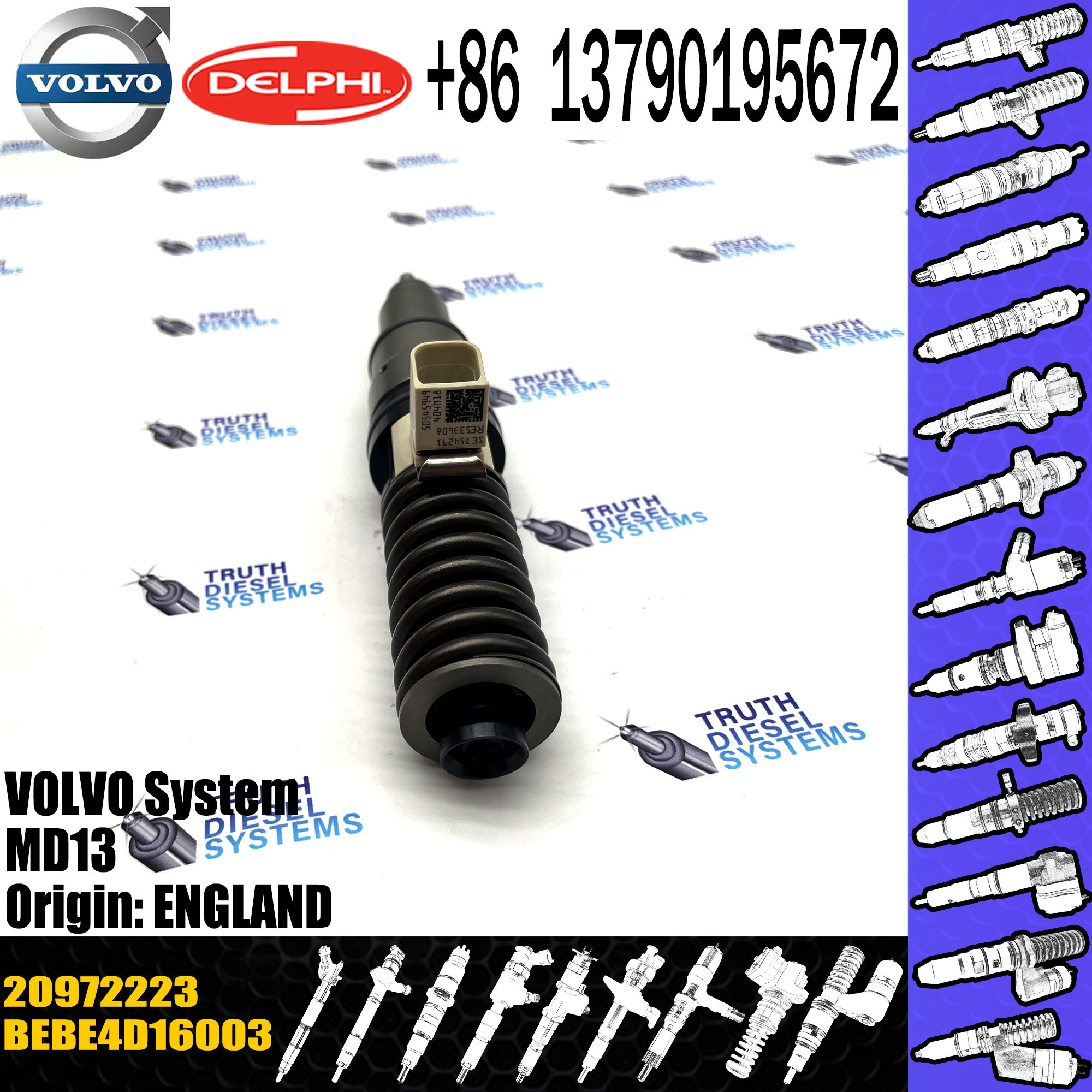 Diesel Fuel Injector 20972223 21644598 BEBE4D35002 BEBE4D16003 20972223 21644598 For FH13 EURO5 2108884 21644596