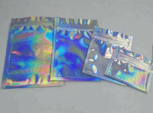 Three side seal small size holographic mylar k packing bag for powder products