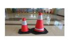 Red PVC Construction Safety Tools Traffic Rode Cones With Reflective Tape