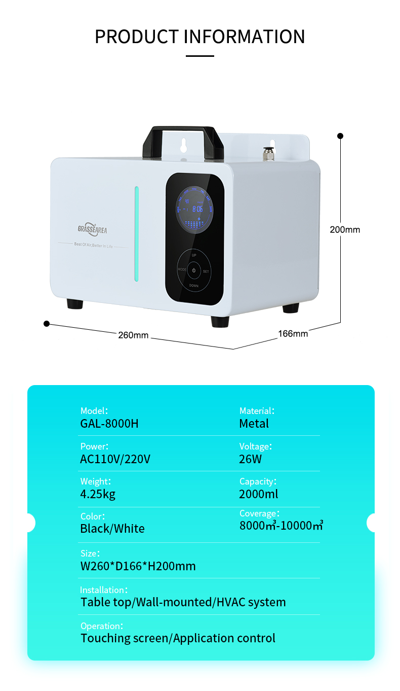 Hotel Lobby 10000CBM 1000ml 8000m3 HVAC Scent Diffuser