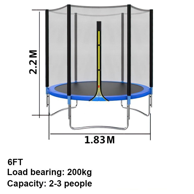 8FT Outdoor Professional Round Children Fitness Jumping Trampoline Bed With Safety Net