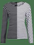 Antumn Women Contrasting Stripes Long Sleeve T-shirt