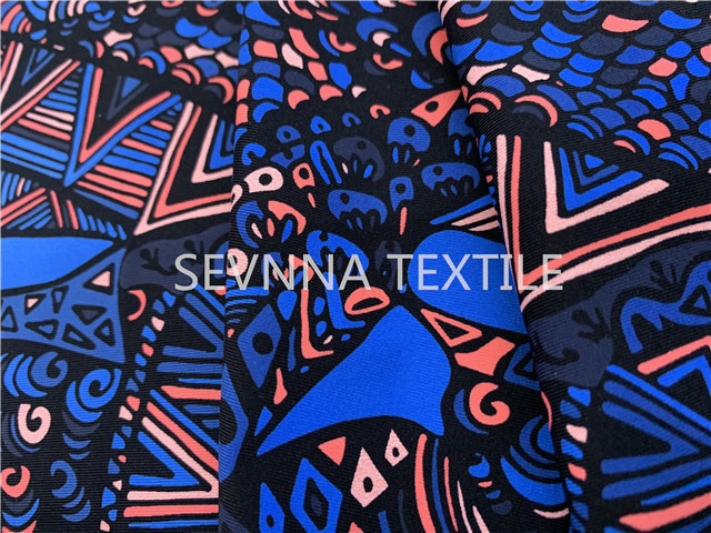 Retro Lining Sublimation Printing Activewear Knit Fabric Repreve Fiber Ladies Gym Body Up